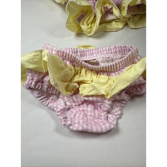 Smocked Baby Girl Set Pink Gingham Size 6-9 Months Preowned - Picture 4 of 7
